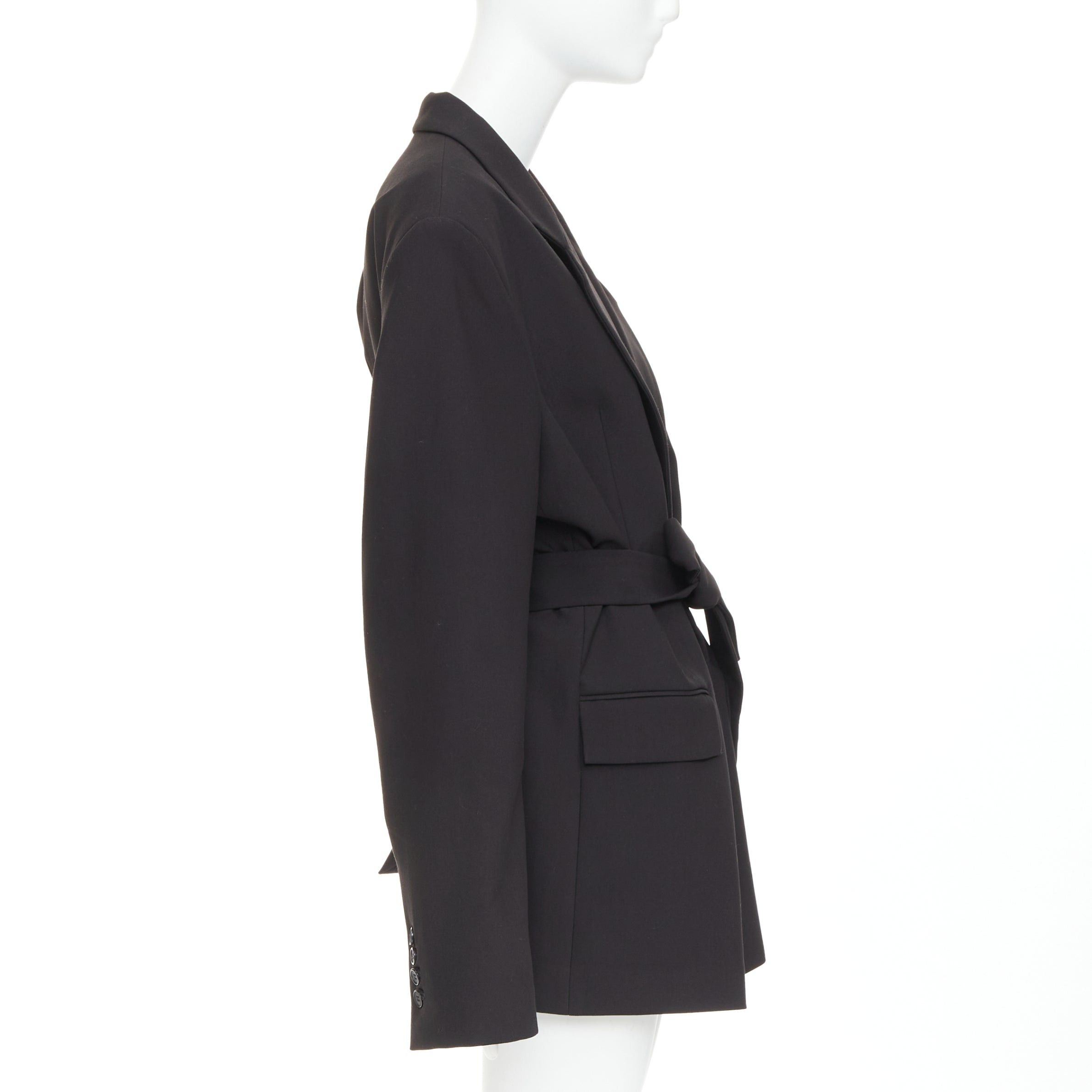 Other BAZILICA black cotton blend flap pocket belted oversized singled breasted blazer Size S / US 4 / IT 40 - 5 Thumbnail