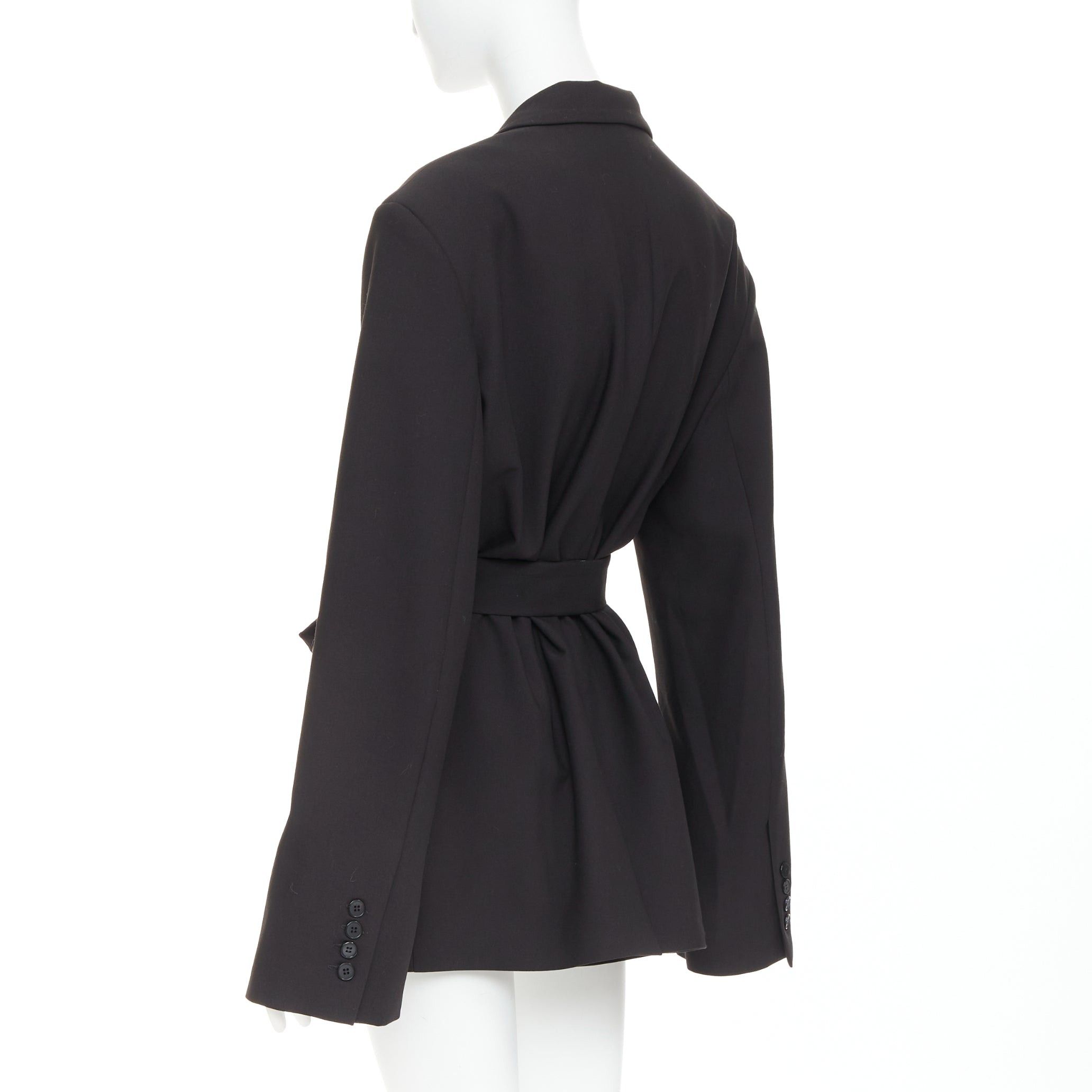 Other BAZILICA black cotton blend flap pocket belted oversized singled breasted blazer Size S / US 4 / IT 40 - 7 Thumbnail
