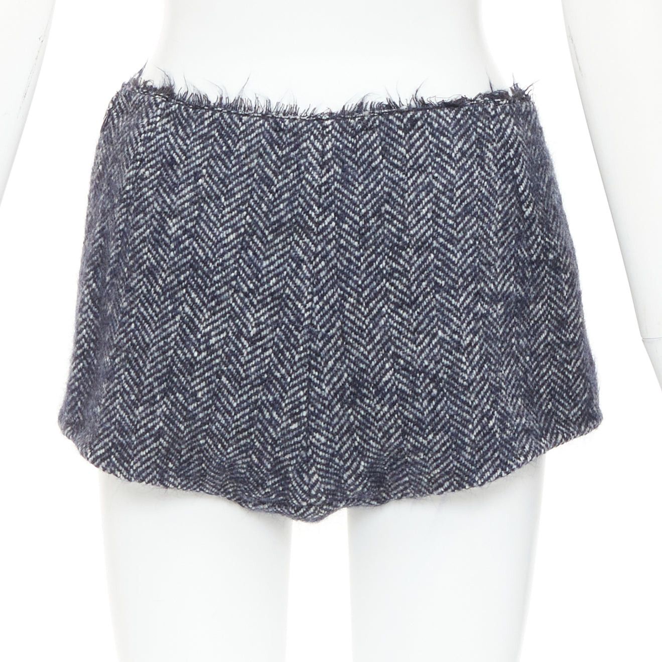 Christopher Esber CHRISTOPHER ESBER Luminary navy herringbone alpaca wool oversizied blazer micro shorts set UK8 S Size S / US 4 / IT 40 - 7 Thumbnail