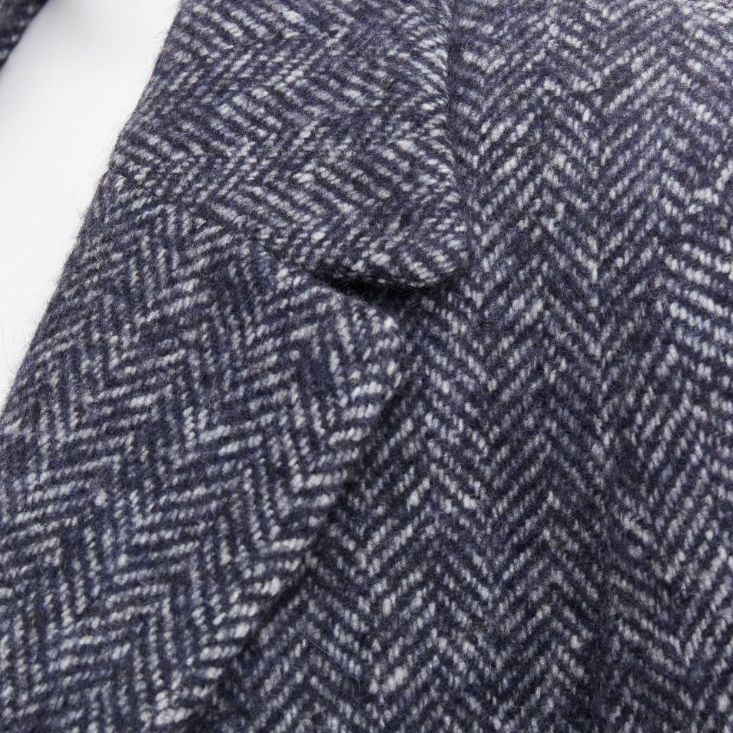 Christopher Esber CHRISTOPHER ESBER Luminary navy herringbone alpaca wool oversizied blazer micro shorts set UK8 S Size S / US 4 / IT 40 - 8 Thumbnail
