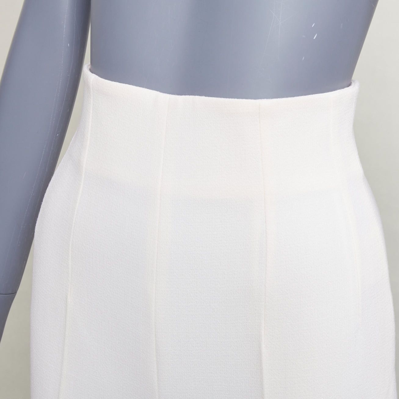 Emilia Wickstead EMILIA WICKSTEAD ivory wool crepe high waisted kick flared pants US6 M Size 26" / US 2 / IT 38 - 7 Thumbnail