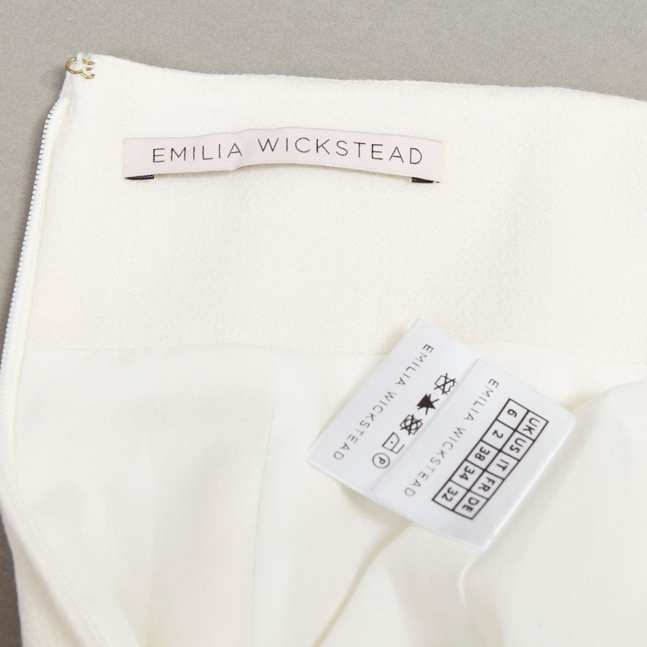 Emilia Wickstead EMILIA WICKSTEAD ivory wool crepe high waisted kick flared pants US6 M Size 26" / US 2 / IT 38 - 8 Thumbnail