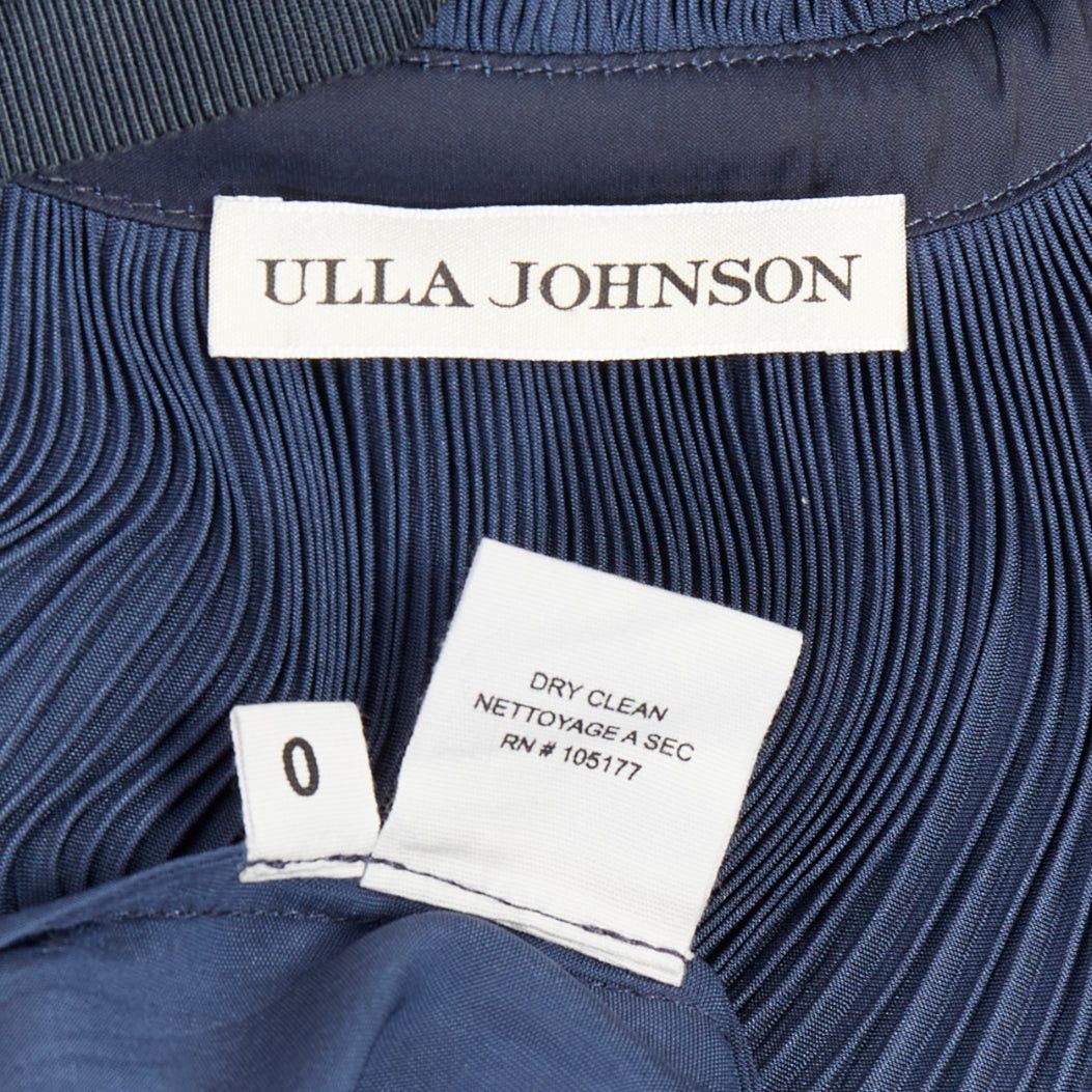 Ulla Johnson ULLA JOHNSON midnight blue pleated halter neck drawstring tie midi dress US0 XS Size XS / US 0-2 / IT 36-38 - 8 Thumbnail
