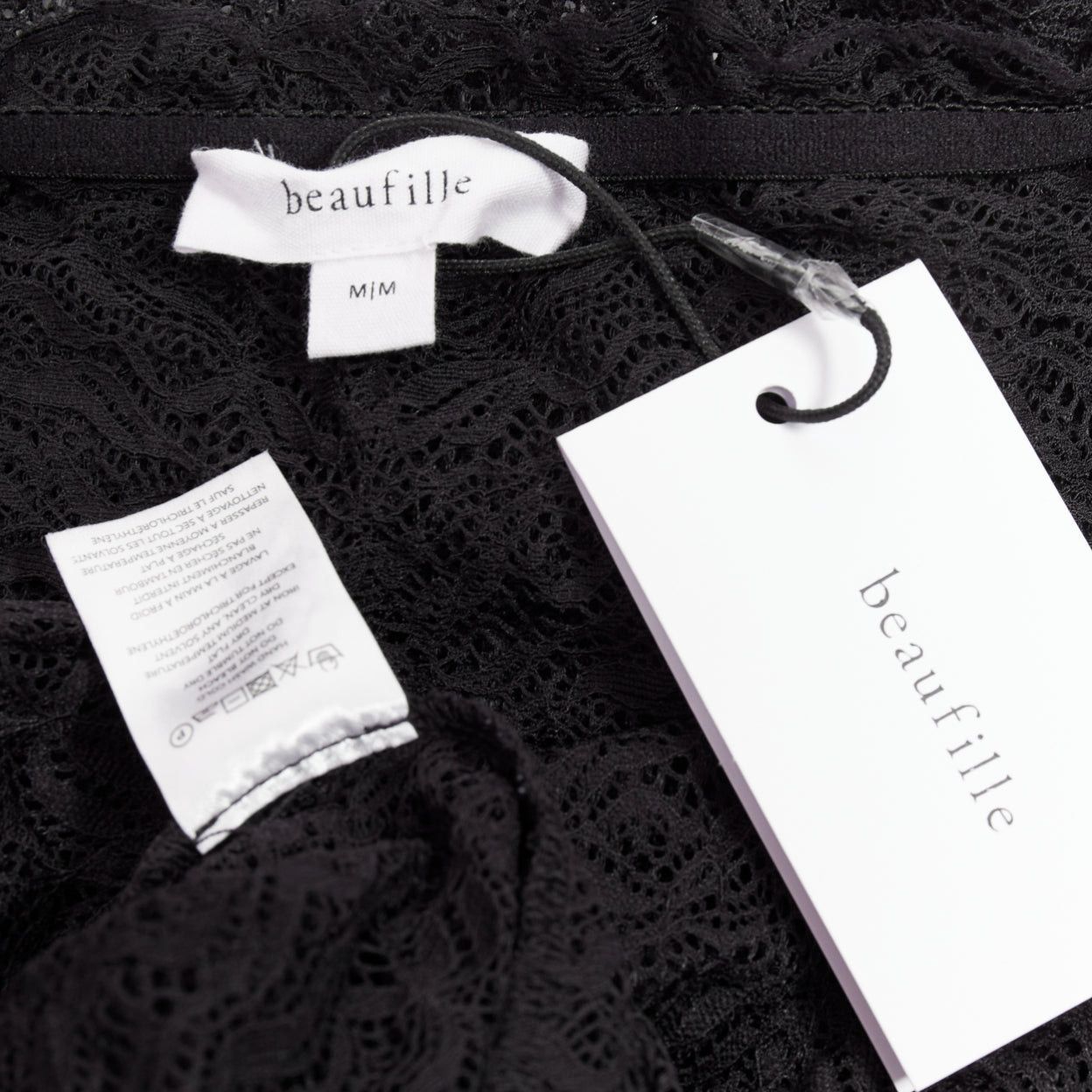 Other BEAUFILLE Anise black sheer stretch nylon lace knit strapless long dress M Size M / US 6-8 / IT 42-44 - 8 Thumbnail