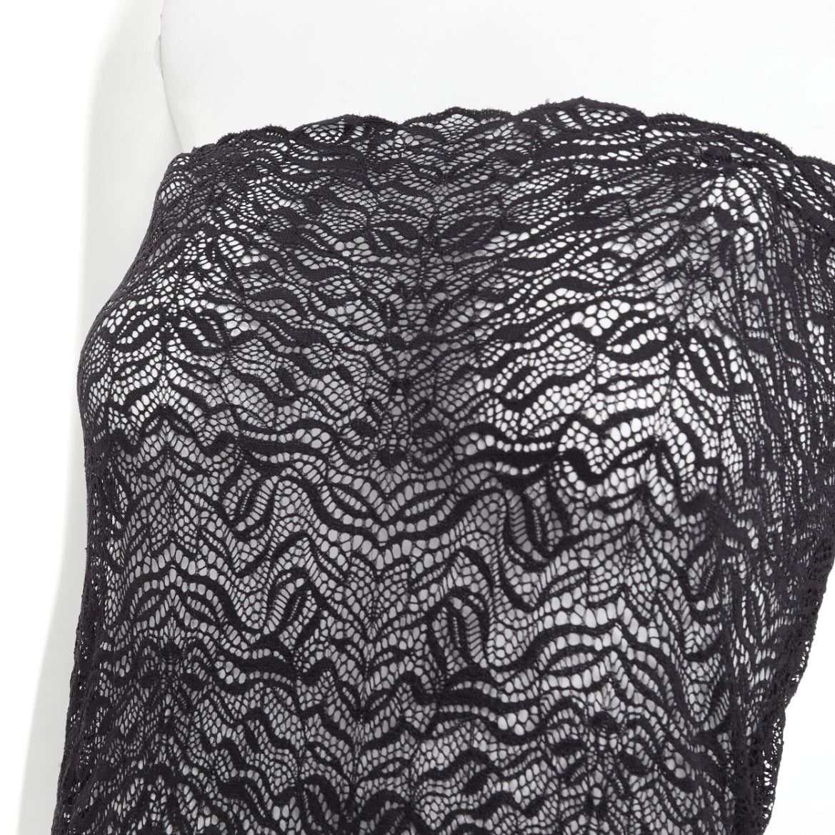 Other BEAUFILLE Anise black sheer stretch nylon lace knit strapless long dress M Size M / US 6-8 / IT 42-44 - 2 Thumbnail