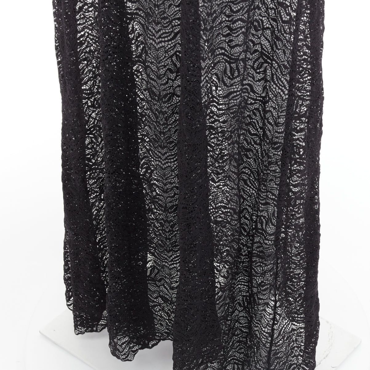 Other BEAUFILLE Anise black sheer stretch nylon lace knit strapless long dress M Size M / US 6-8 / IT 42-44 - 7 Thumbnail
