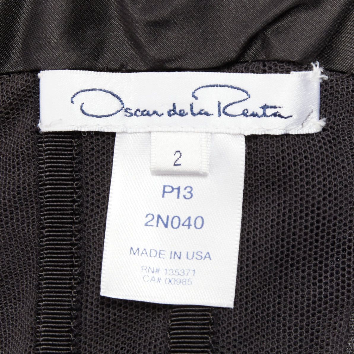 Oscar De La Renta OSCAR DE LA RENTA P13 navy silk tafetta corset bodice one shoulder mermaid gown US0 XS Size XS / US 0-2 / IT 36-38 - 9 Thumbnail