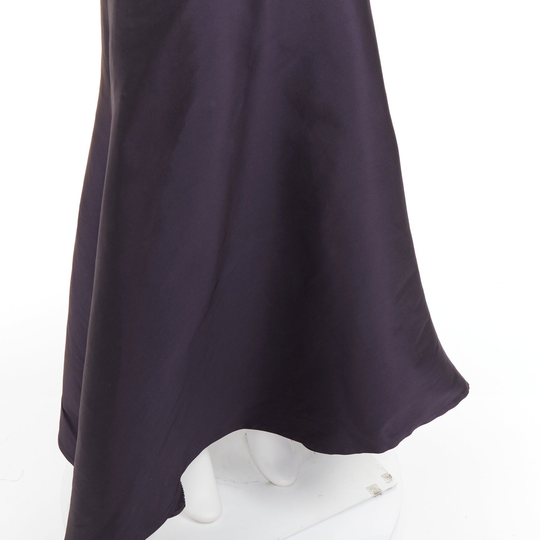 Oscar De La Renta OSCAR DE LA RENTA P13 navy silk tafetta corset bodice one shoulder mermaid gown US0 XS Size XS / US 0-2 / IT 36-38 - 8 Thumbnail