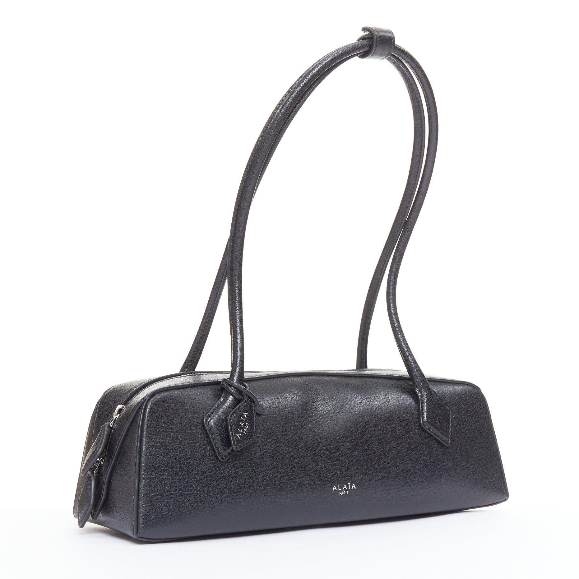 Alaia ALAIA Le Teckel black leather elongated long handle double zip bag Size ONE SIZE - 3 Thumbnail