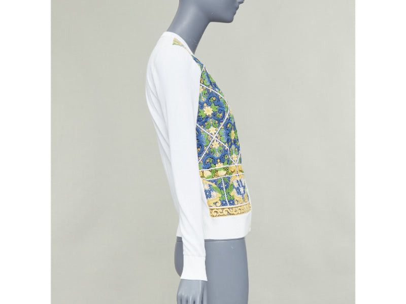 Dolce & Gabbana DOLCE GABBANA Majolica print embroidery anglais lace cream cotton cardigan IT40 S Size S / US 4 / IT 40 - 5 Thumbnail
