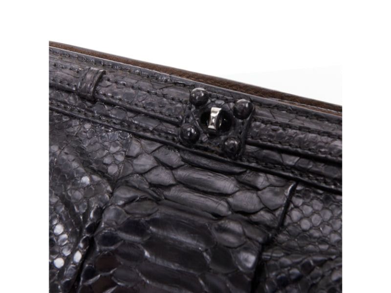 Other ZAGLIANI glossy black scaled leather framed turnlock evening clutch bag Size ONE SIZE - 7 Thumbnail