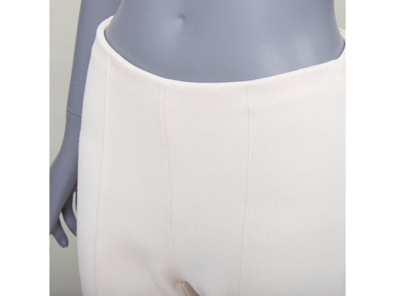 Sonia Rykiel SONIA RYKIEL cream brown horn button embellished hem flare pants Size 26" / US 2 / IT 38 - 7 Thumbnail