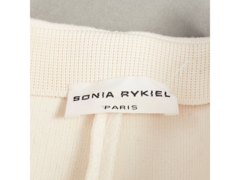 Sonia Rykiel SONIA RYKIEL cream brown horn button embellished hem flare pants Size 26" / US 2 / IT 38 - 8 Thumbnail