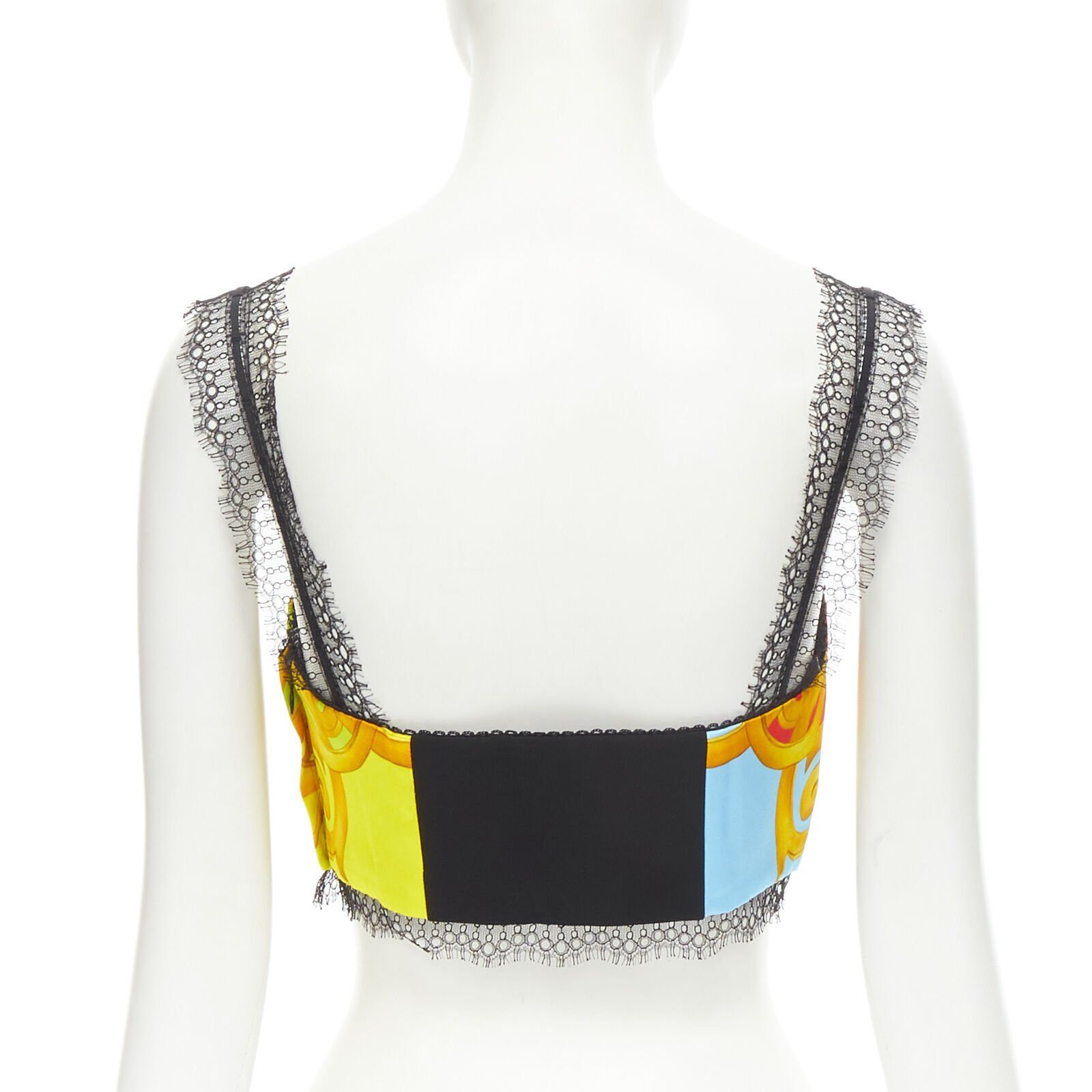 Versace VERSACE Barocco Acanthus Pop print lace trim boned bustier bra top IT40 S Size S / US 4 / IT 40 - 5 Thumbnail