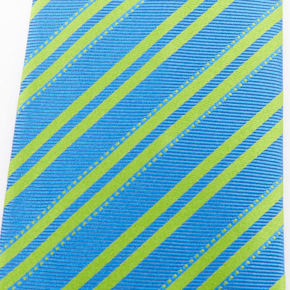 Kiton KITON NAPOLI Set of 4 100% silk blue green black white diagonal stripes dress tie Size ONE SIZE - 3 Thumbnail