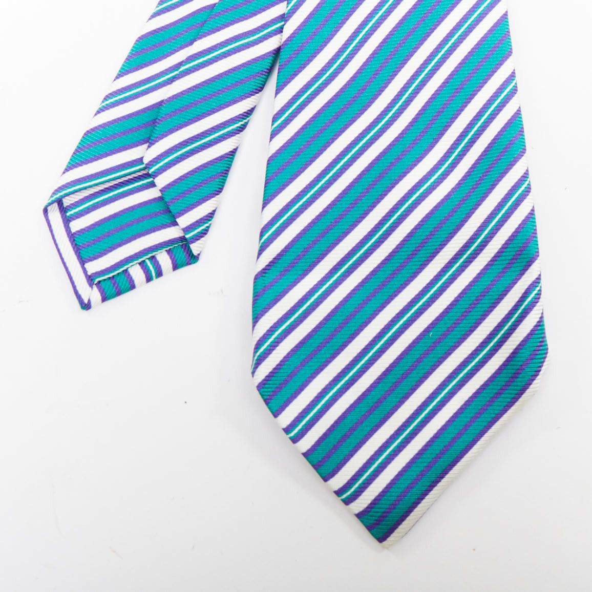 Kiton KITON NAPOLI Set of 4 100% silk blue green black white diagonal stripes dress tie Size ONE SIZE - 9 Thumbnail