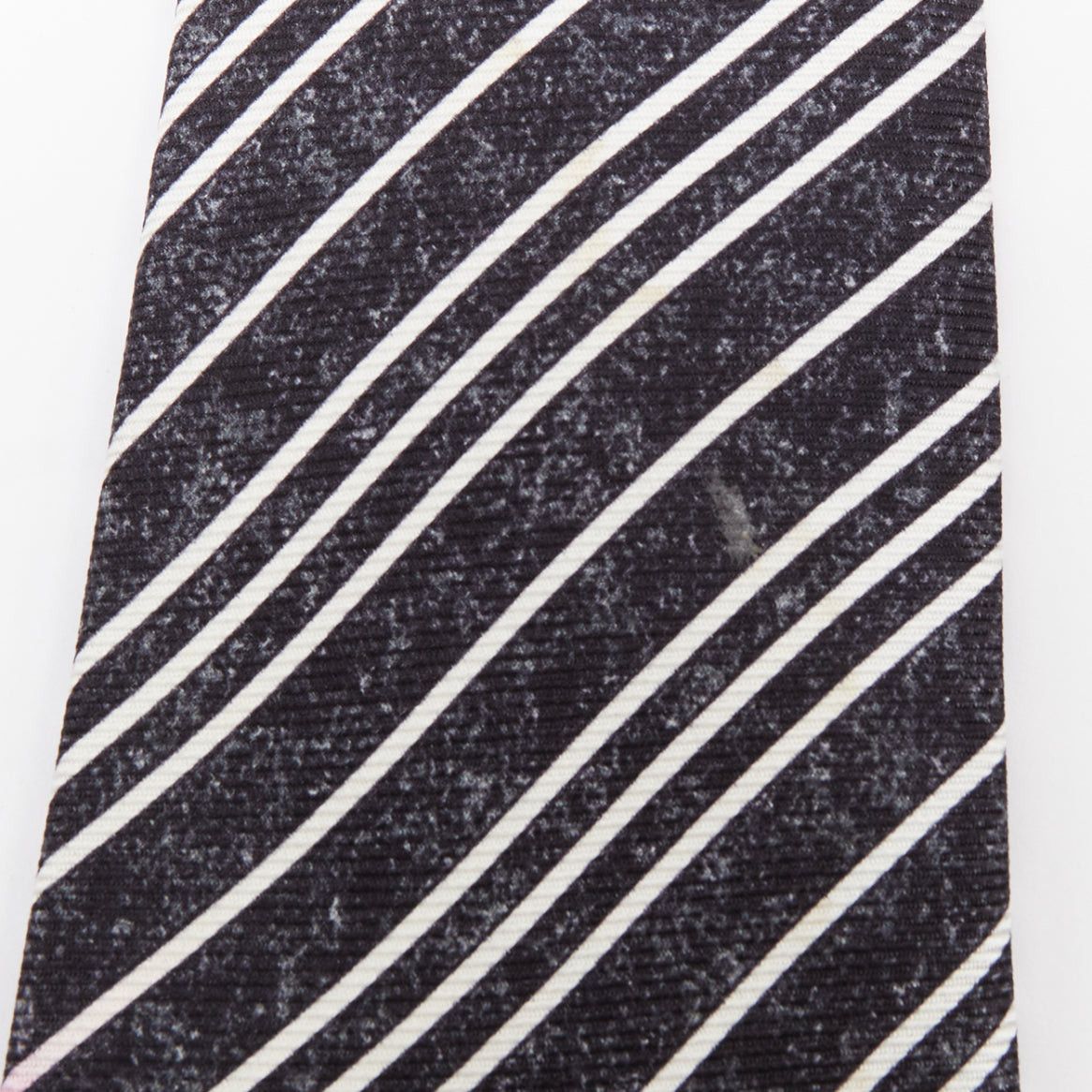 Kiton KITON NAPOLI Set of 4 100% silk blue green black white diagonal stripes dress tie Size ONE SIZE - 5 Thumbnail