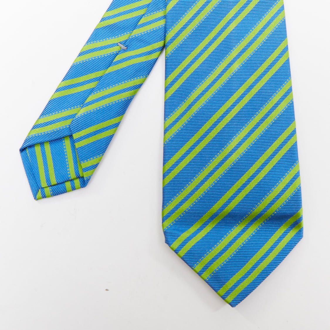 Kiton KITON NAPOLI Set of 4 100% silk blue green black white diagonal stripes dress tie Size ONE SIZE - 10 Thumbnail