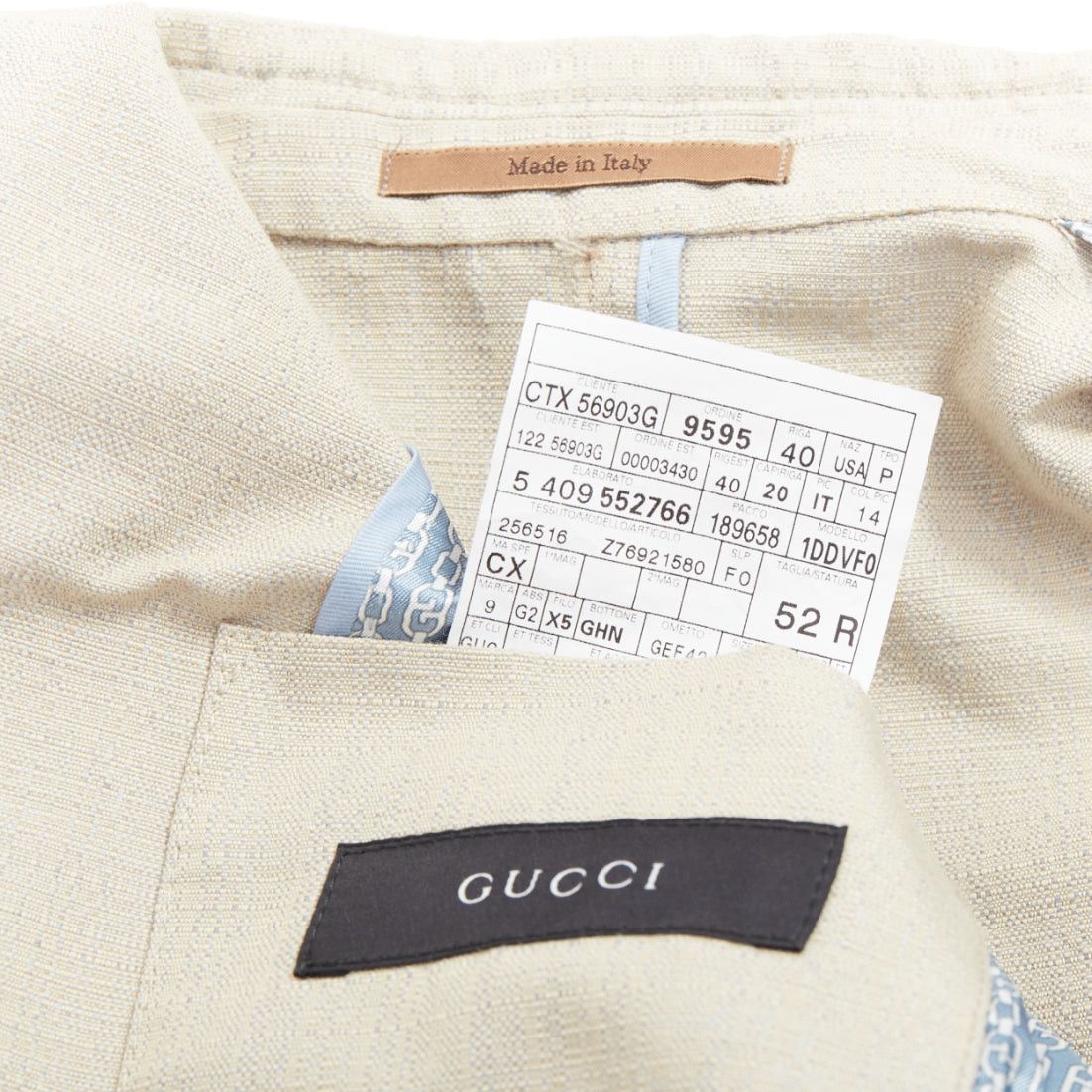 Gucci GUCCI Vintage stone cotton mohair single breasted pocket blazer jacket IT52 L Size 52R - 8 Thumbnail