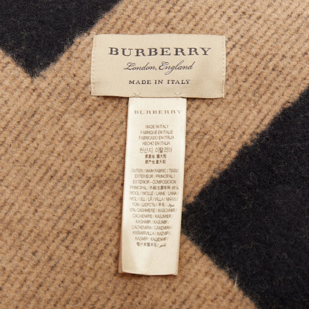 Burberry BURBERRY beige House Check wool cashmere chained cape blanket poncho Size M / US 6-8 / IT 42-44 - 8 Thumbnail