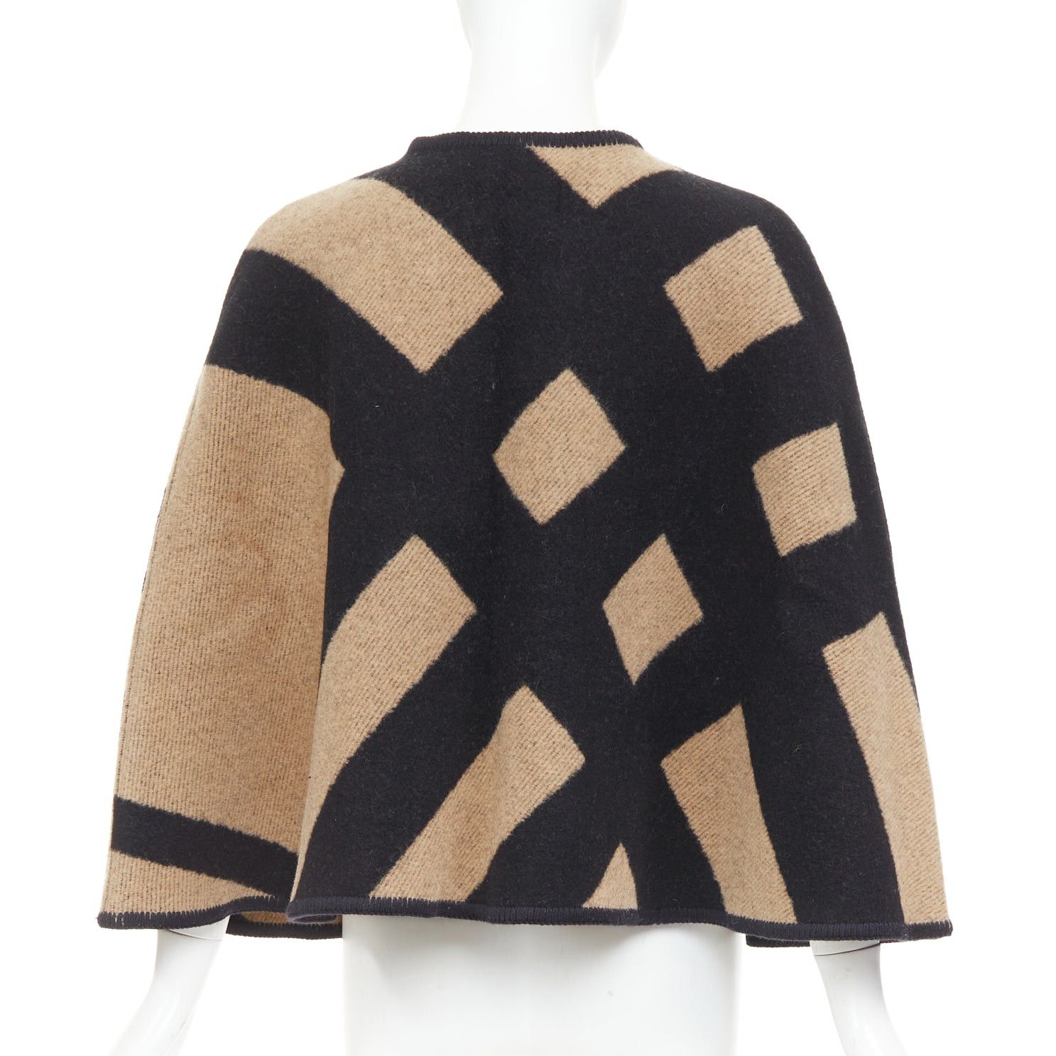 Burberry BURBERRY beige House Check wool cashmere chained cape blanket poncho Size M / US 6-8 / IT 42-44 - 5 Thumbnail