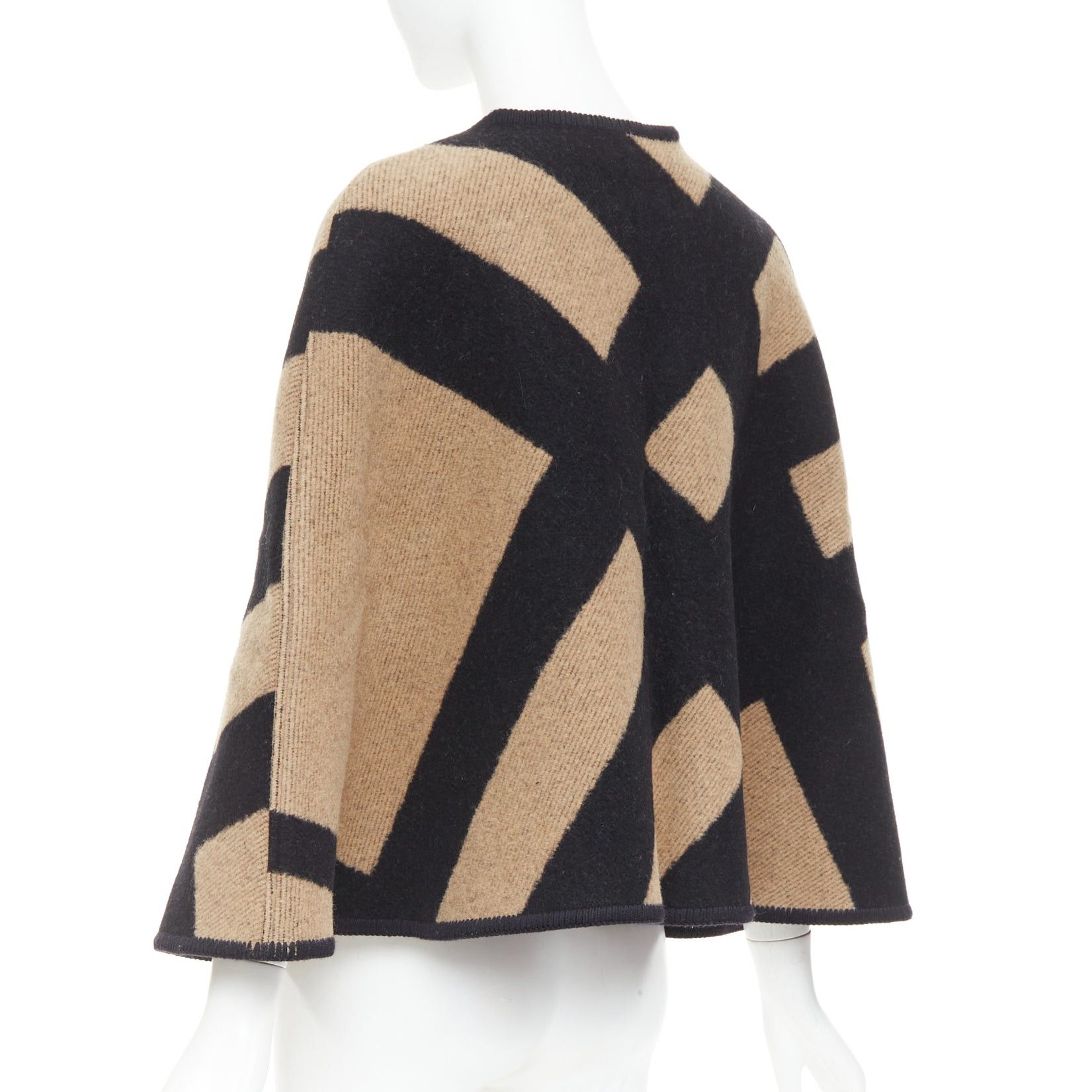 Burberry BURBERRY beige House Check wool cashmere chained cape blanket poncho Size M / US 6-8 / IT 42-44 - 6 Thumbnail