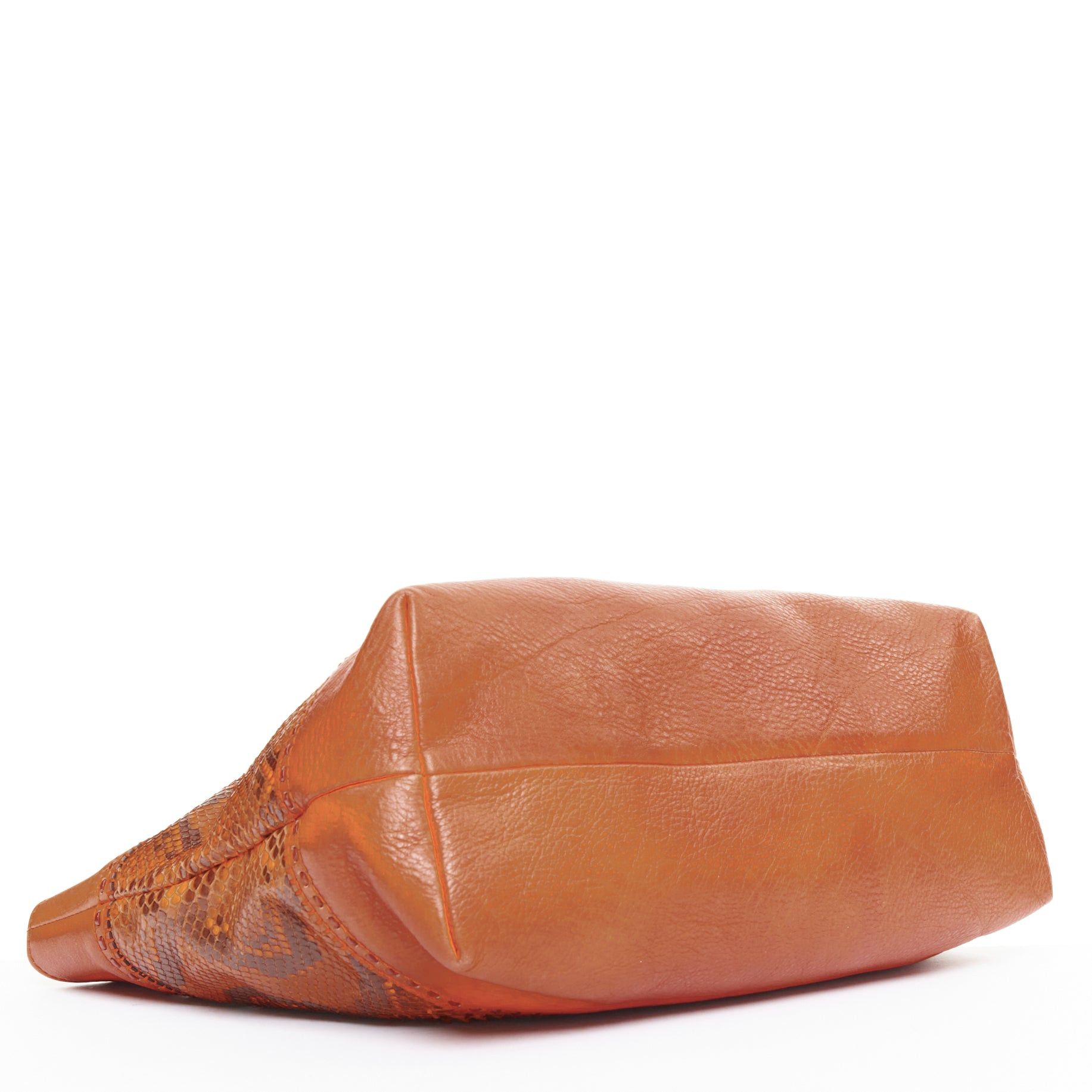 Gucci GUCCI Laidback Crafty tan calf leather scaled panel bamboo hardware tote bag Size ONE SIZE - 6 Thumbnail