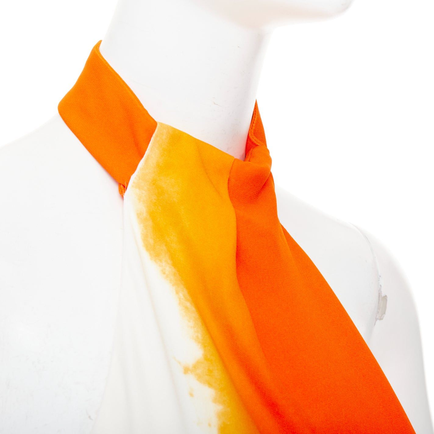 Salvatore Ferragamo FERRAGAMO Maximilian Davis 2023 Runway orange sunset silk halter dress IT38 XS Size XS / US 0-2 / IT 36-38 - 2 Thumbnail