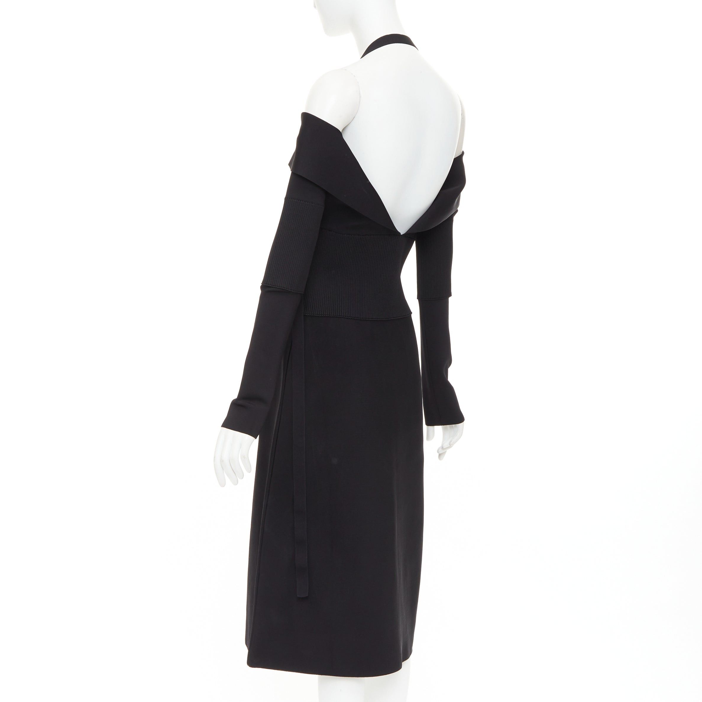 Salvatore Ferragamo FERRAGAMO Maximilian Davis black gold Gancini halter knee dress L Size M / US 6-8 / IT 42-44 - 6 Thumbnail