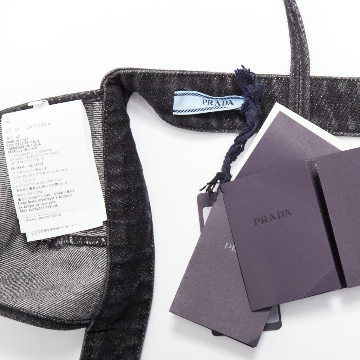 Prada PRADA 2022 dark grey denim black triangle logo plaque bralette crop top IT42 M Size M / US 6-8 / IT 42-44 - 8 Thumbnail