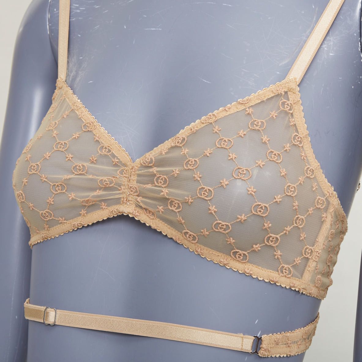 Gucci GUCCI Alessandro Michele GG Star nude monogram embroidered tulle lingerie set S Size S / US 4 / IT 40 - 2 Thumbnail