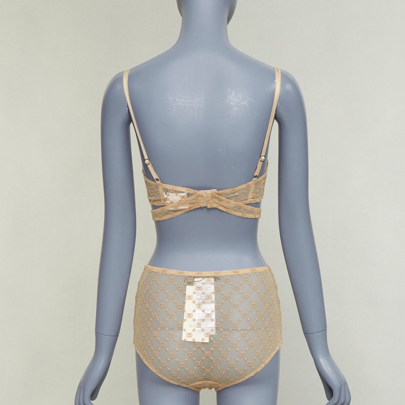 Gucci GUCCI Alessandro Michele GG Star nude monogram embroidered tulle lingerie set S Size S / US 4 / IT 40 - 5 Thumbnail
