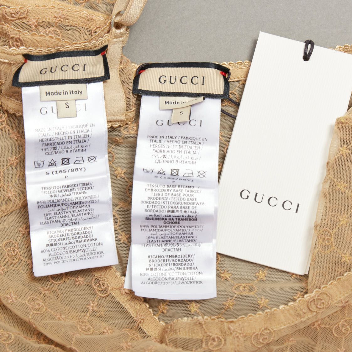 Gucci GUCCI Alessandro Michele GG Star nude monogram embroidered tulle lingerie set S Size S / US 4 / IT 40 - 10 Thumbnail