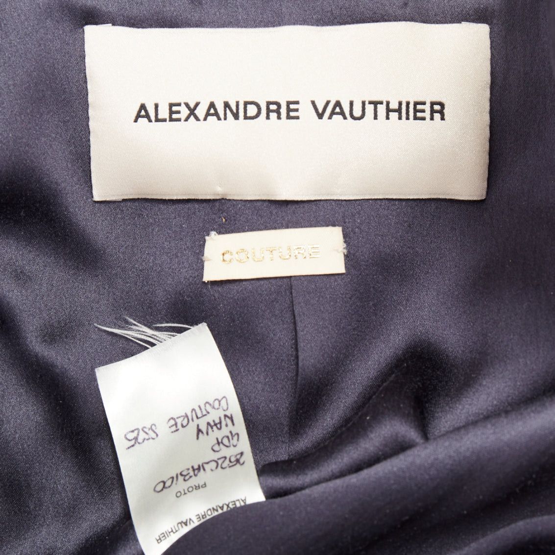Alexandre Vauthier ALEXANDRE VAUTHIER COUTURE SS2025 Runway navy stand collar Power officer blazer Size S / US 4 / IT 40 - 9 Thumbnail