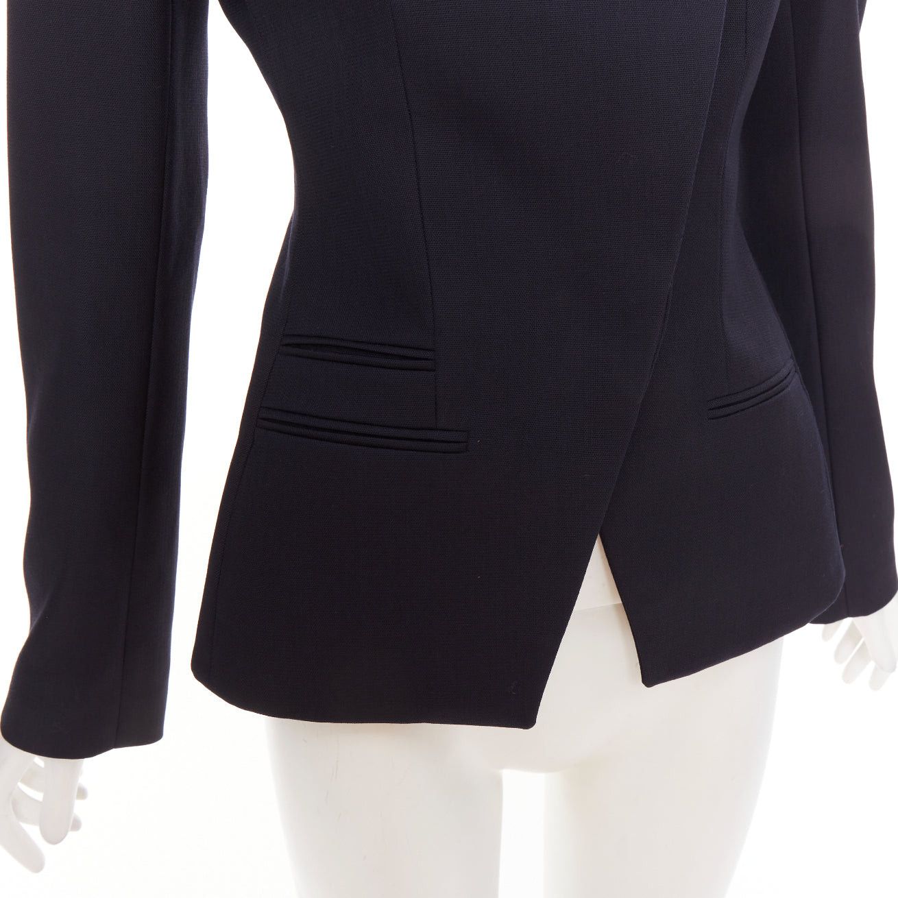 Alexandre Vauthier ALEXANDRE VAUTHIER COUTURE SS2025 Runway navy stand collar Power officer blazer Size S / US 4 / IT 40 - 8 Thumbnail