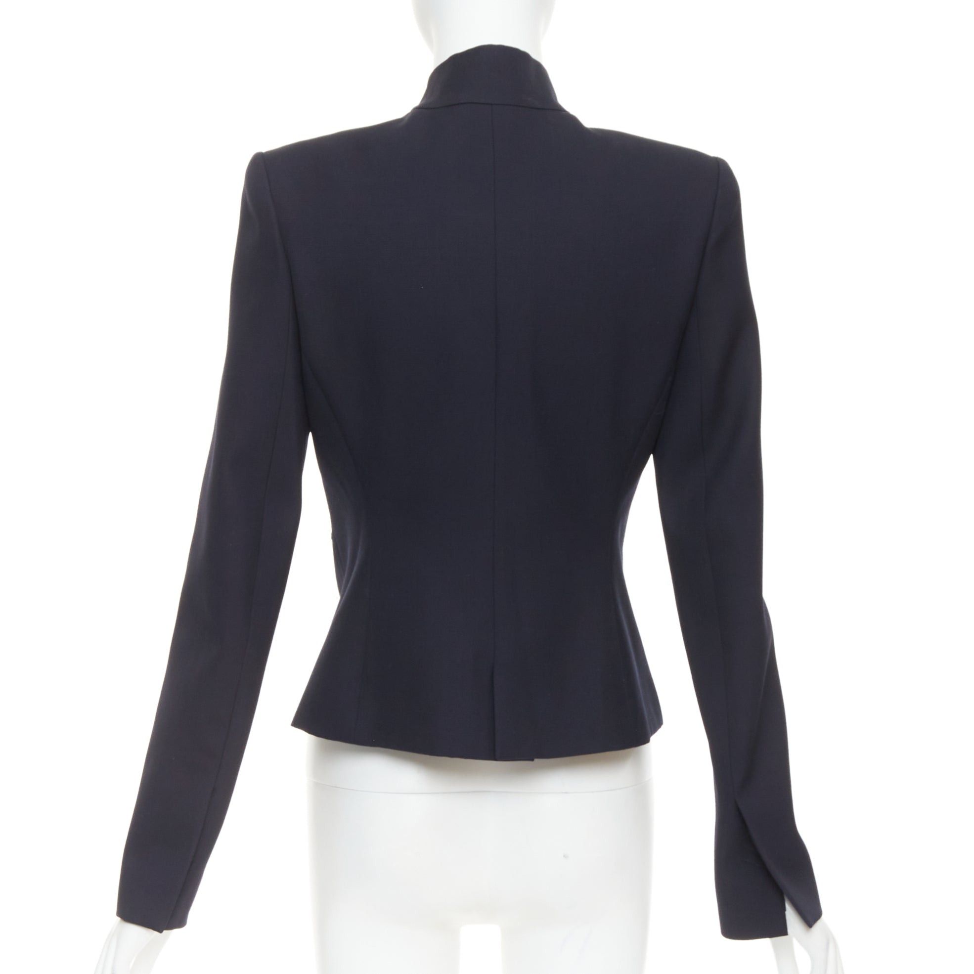 Alexandre Vauthier ALEXANDRE VAUTHIER COUTURE AW2023 Runway navy cropped military collar officer jacket Size S / US 4 / IT 40 - 6 Thumbnail