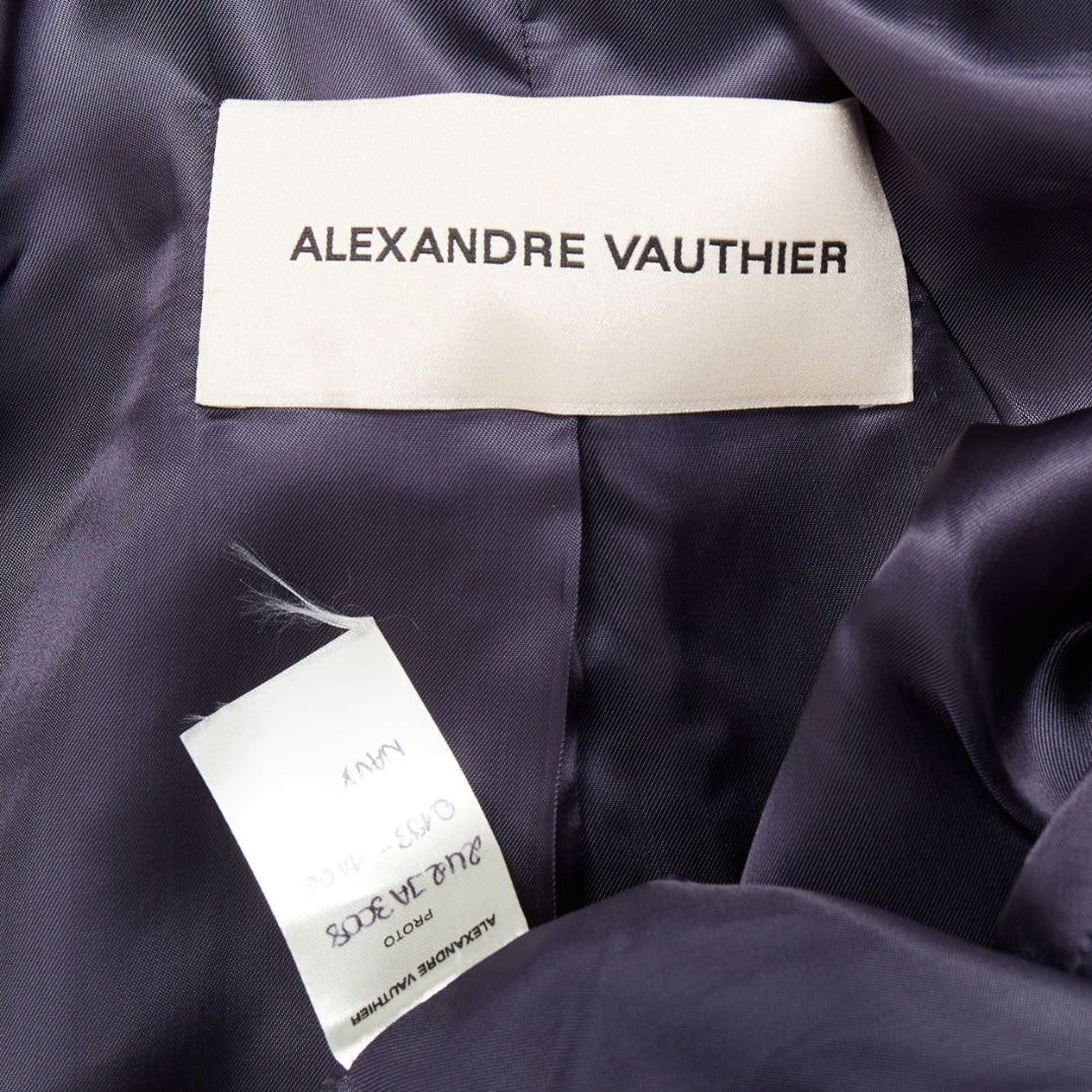 Alexandre Vauthier ALEXANDRE VAUTHIER COUTURE AW2023 Runway navy cropped military collar officer jacket Size S / US 4 / IT 40 - 9 Thumbnail