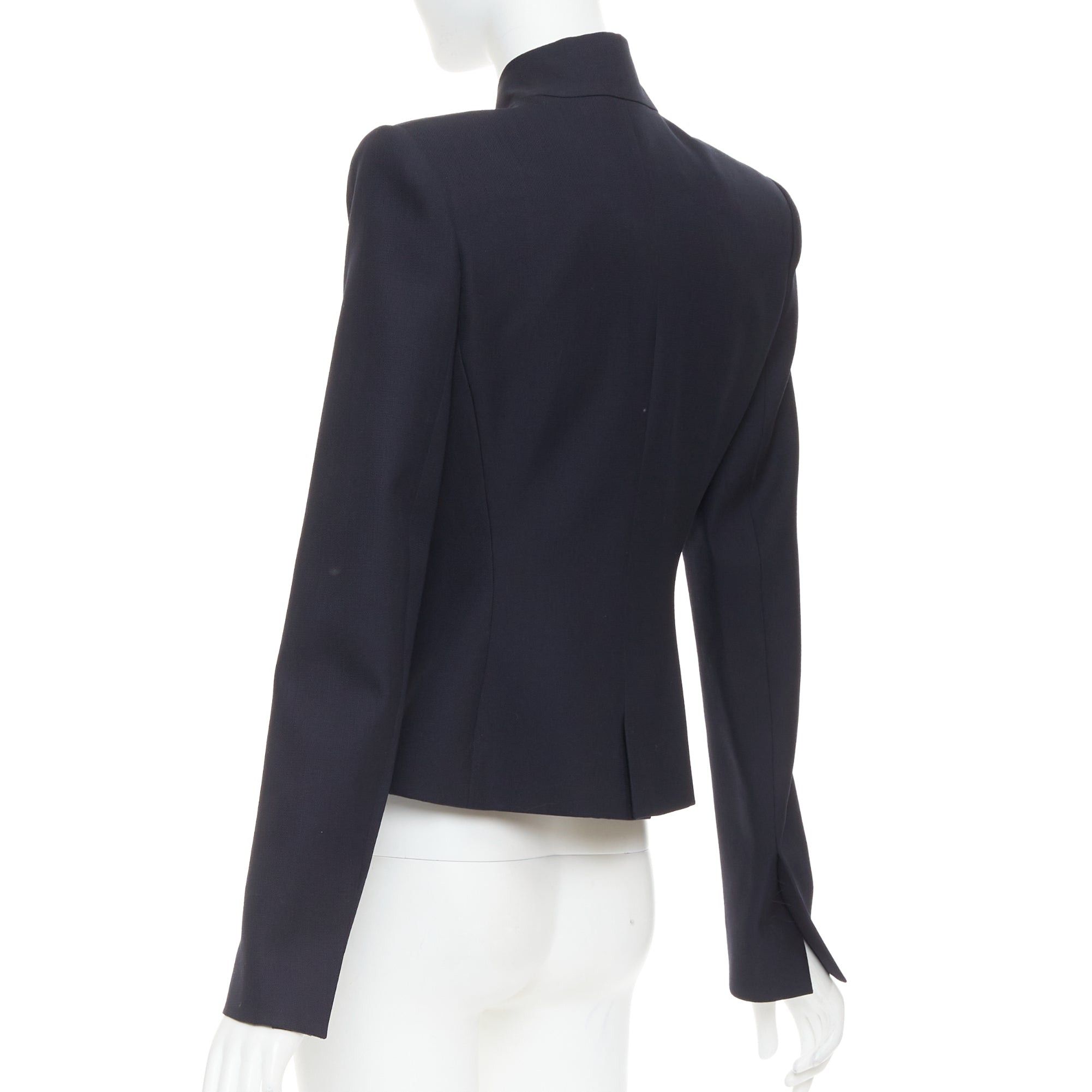 Alexandre Vauthier ALEXANDRE VAUTHIER COUTURE AW2023 Runway navy cropped military collar officer jacket Size S / US 4 / IT 40 - 7 Thumbnail