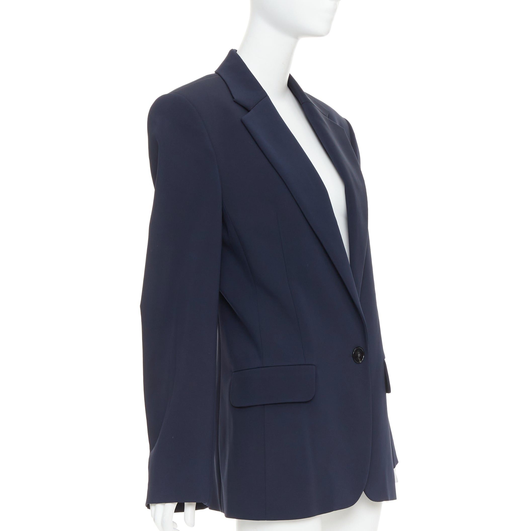 Alexandre Vauthier ALEXANDRE VAUTHIER navy blue smooth wool structured oversized boxy single breasted blazer jacket Size M / US 6-8 / IT 42-44 - 4 Thumbnail