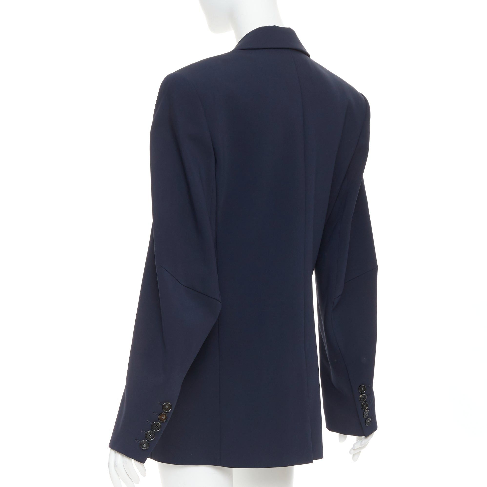 Alexandre Vauthier ALEXANDRE VAUTHIER navy blue smooth wool structured oversized boxy single breasted blazer jacket Size M / US 6-8 / IT 42-44 - 7 Thumbnail