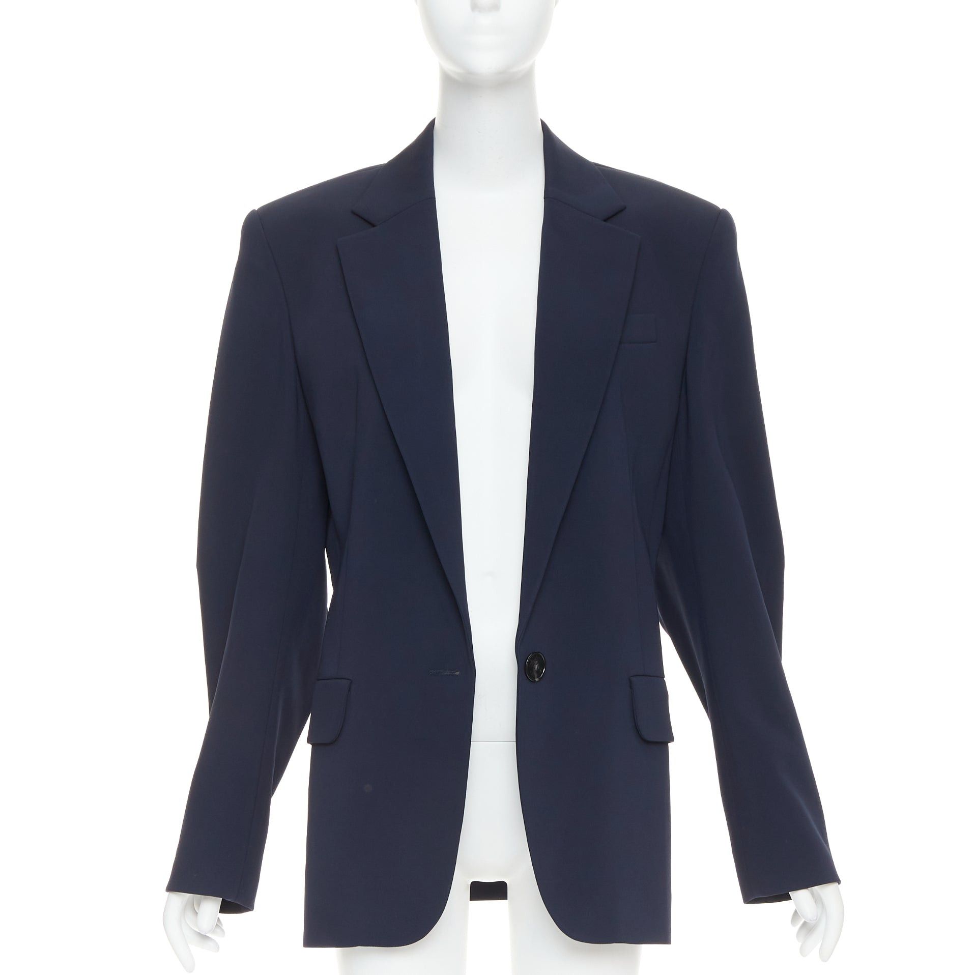Alexandre Vauthier ALEXANDRE VAUTHIER navy blue smooth wool structured oversized boxy single breasted blazer jacket Size M / US 6-8 / IT 42-44 - 3 Thumbnail