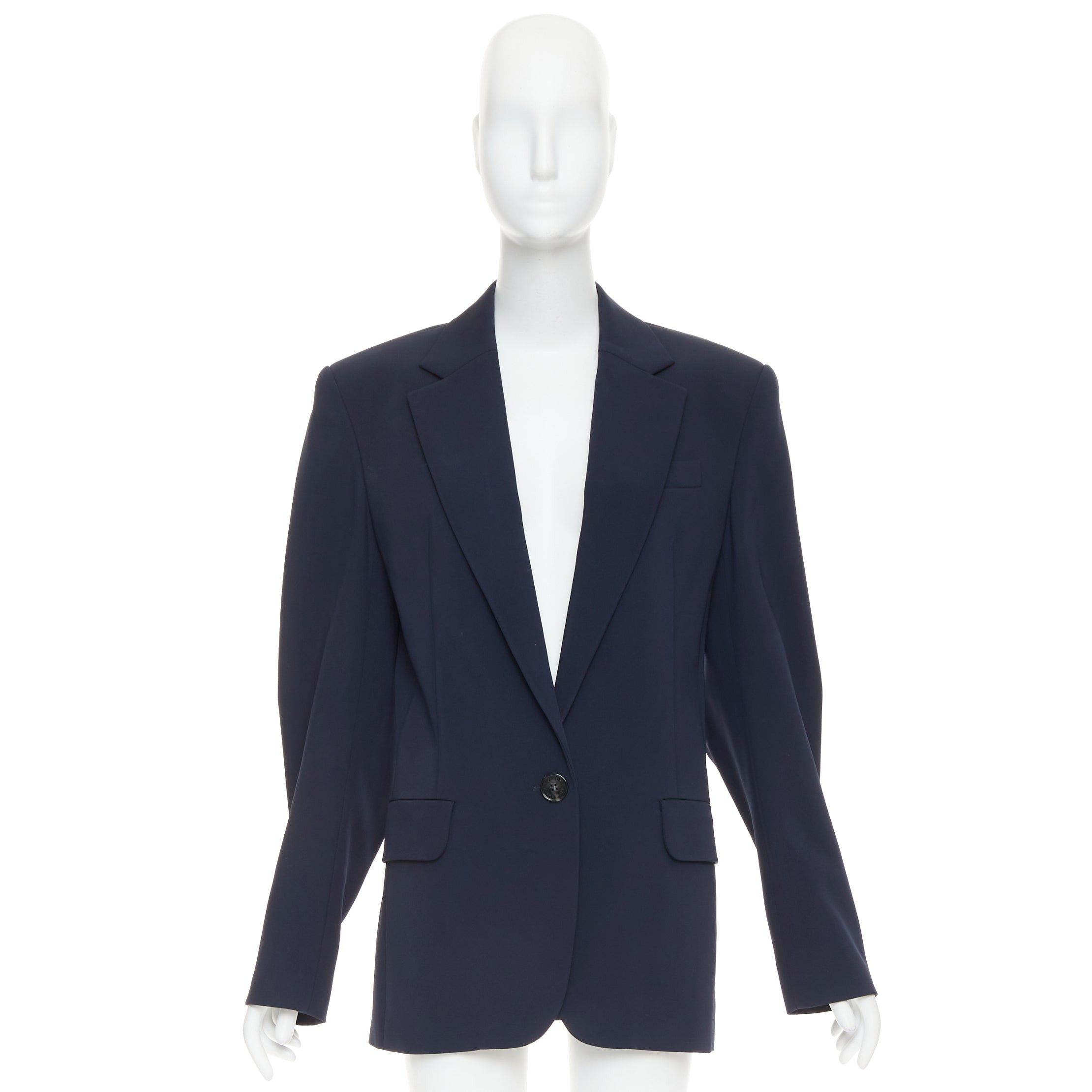 Alexandre Vauthier ALEXANDRE VAUTHIER navy blue smooth wool structured oversized boxy single breasted blazer jacket Size M / US 6-8 / IT 42-44 - 10 Thumbnail