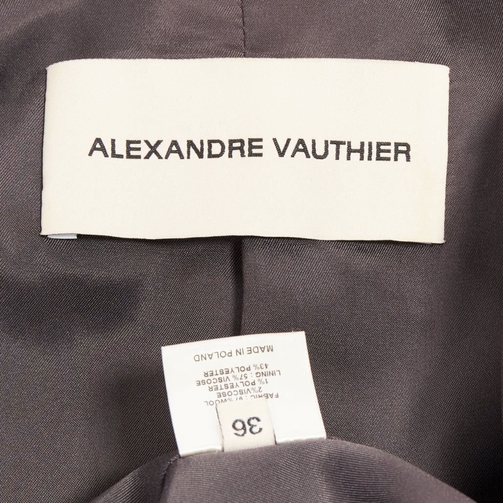 Alexandre Vauthier ALEXANDRE VAUTHIER dark grey metallic gold pinstripes single breasted blazer FR36 S Size S / US 4 / IT 40 - 9 Thumbnail