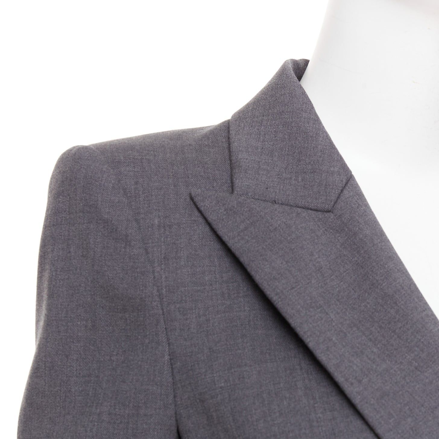 Alexandre Vauthier ALEXANDRE VAUTHIER grey wool gold sunburst buttons double breasted blazer jacket Size S / US 4 / IT 40 - 8 Thumbnail