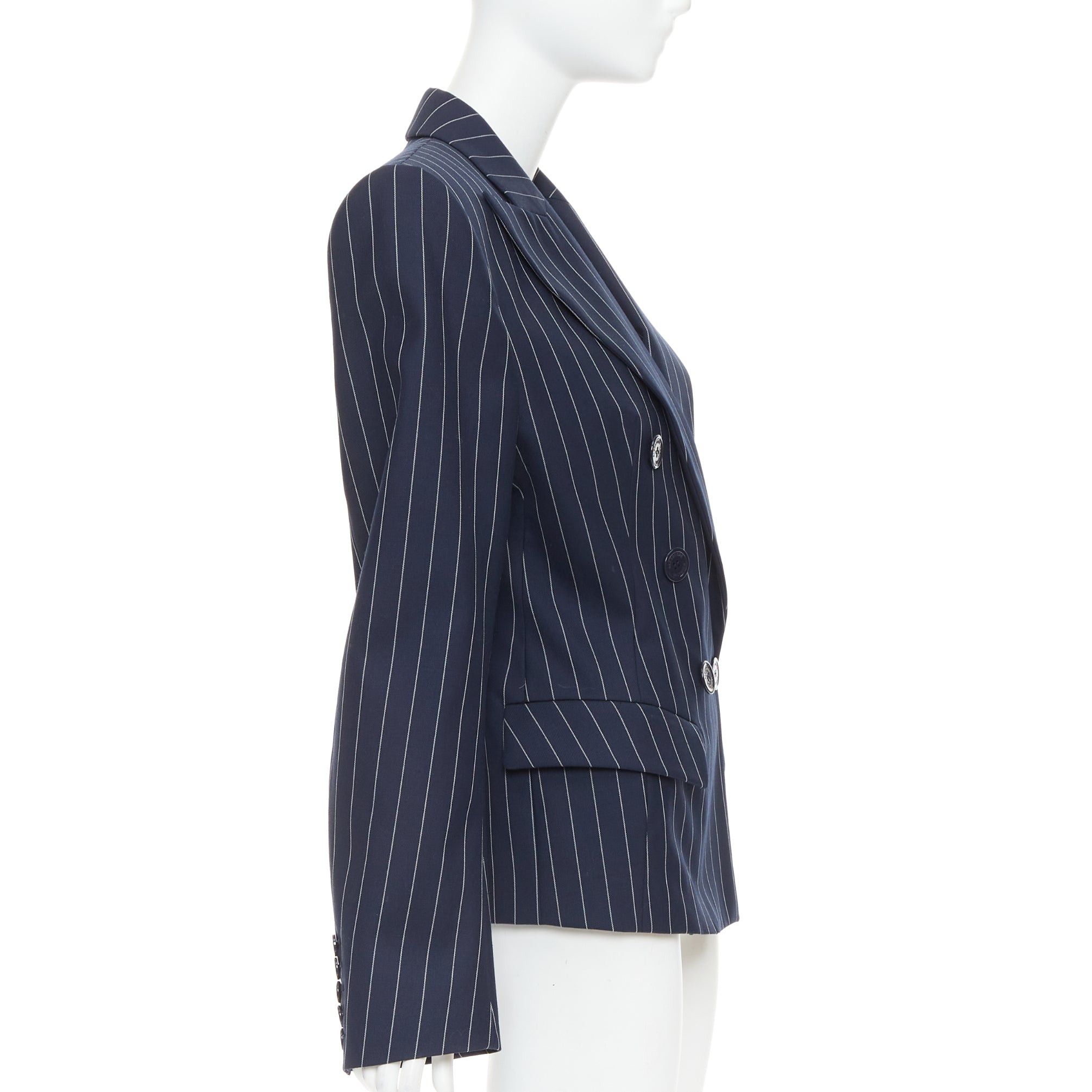 Alexandre Vauthier ALEXANDRE VAUTHIER navy blue pinstripe double breasted blazer jacket FR36 S Size M / US 6-8 / IT 42-44 - 5 Thumbnail
