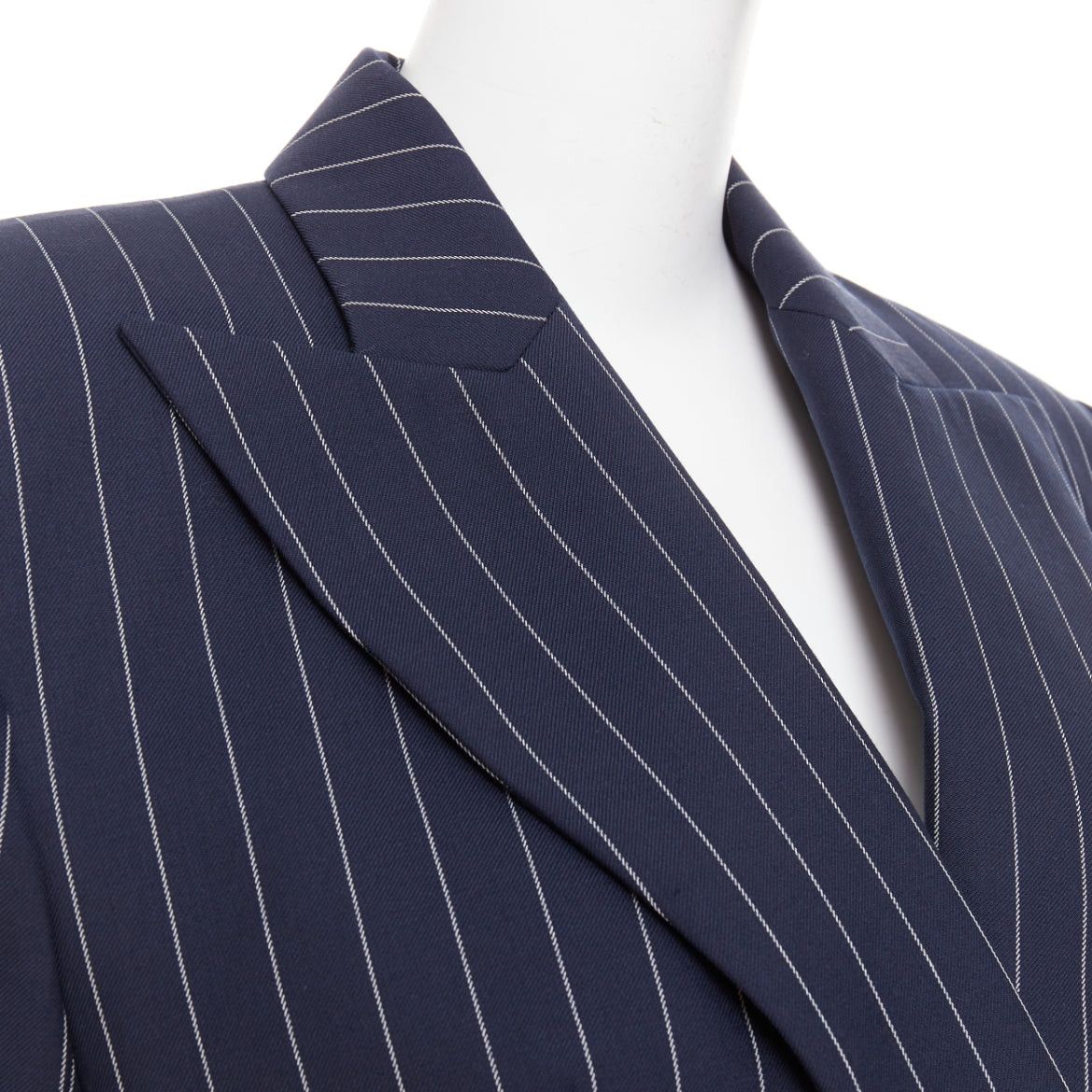 Alexandre Vauthier ALEXANDRE VAUTHIER navy blue pinstripe double breasted blazer jacket FR36 S Size M / US 6-8 / IT 42-44 - 8 Thumbnail