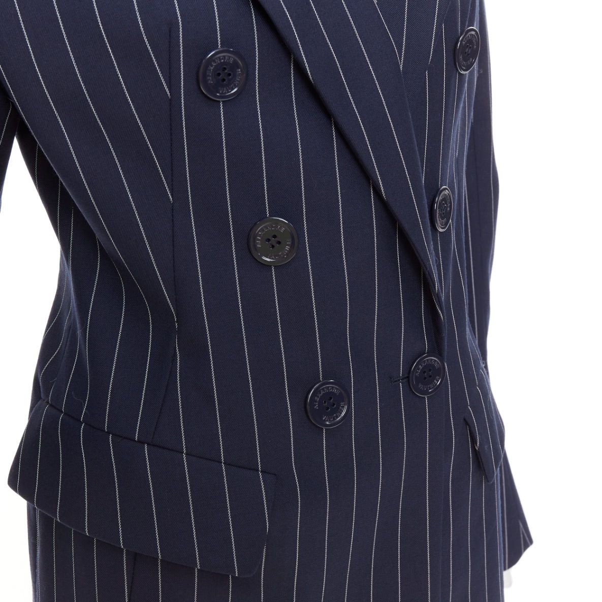 Alexandre Vauthier ALEXANDRE VAUTHIER navy blue pinstripe double breasted blazer jacket FR36 S Size M / US 6-8 / IT 42-44 - 2 Thumbnail
