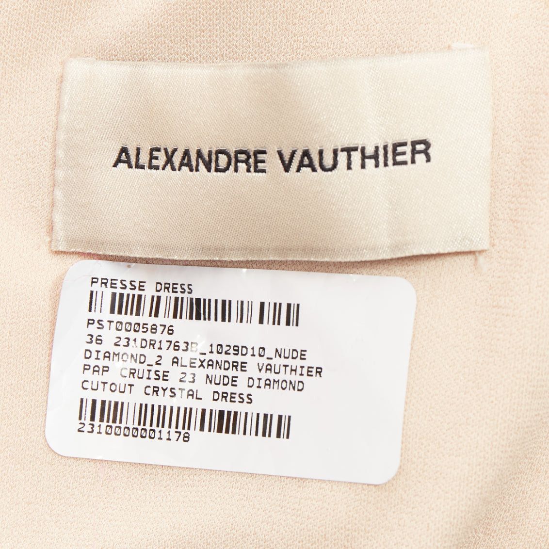 Alexandre Vauthier ALEXANDRE VAUTHIER 2023 Bridal ivory nude diamond strass crystal cut out draped gown Size S / US 4 / IT 40 - 11 Thumbnail