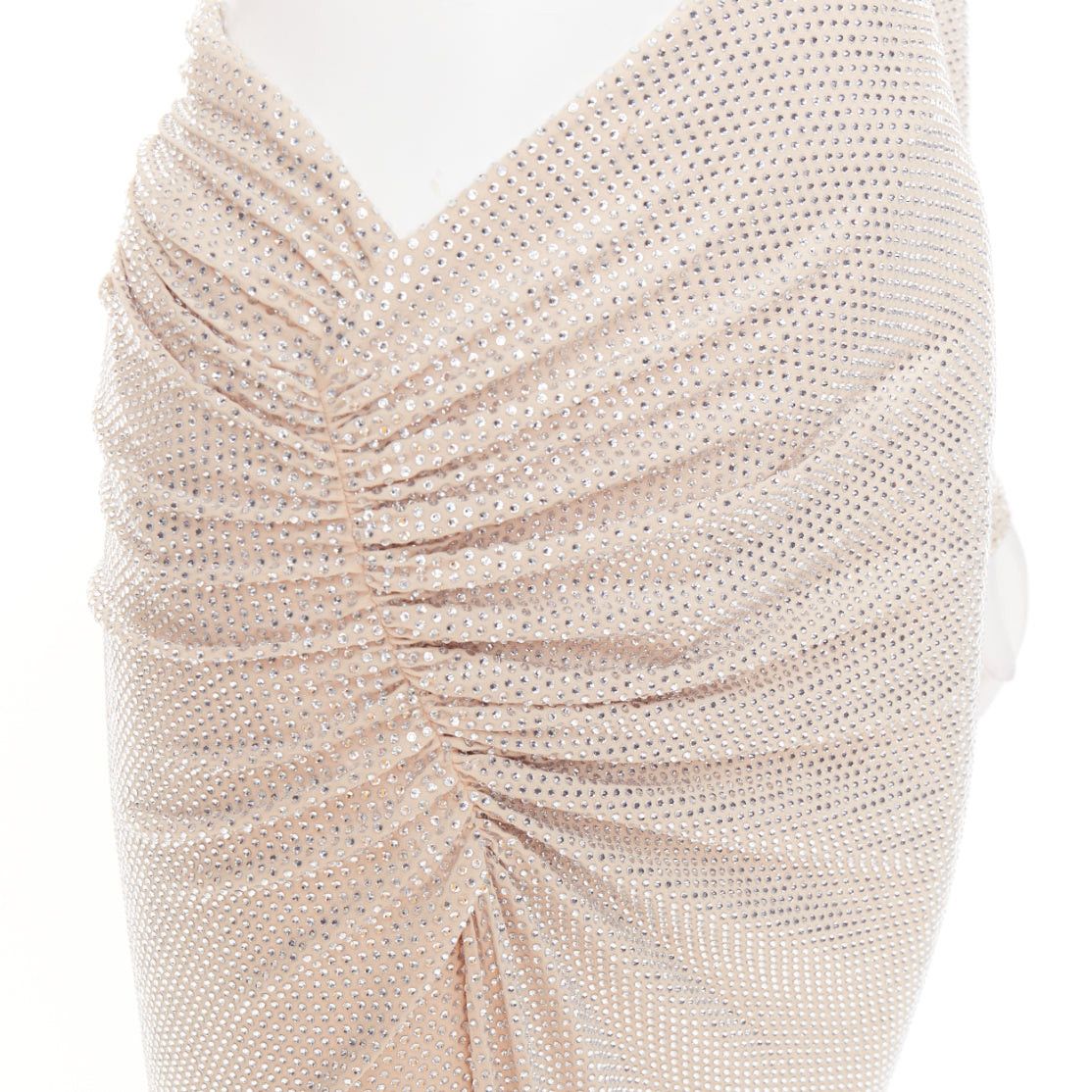 Alexandre Vauthier ALEXANDRE VAUTHIER 2023 Bridal ivory nude diamond strass crystal cut out draped gown Size S / US 4 / IT 40 - 2 Thumbnail