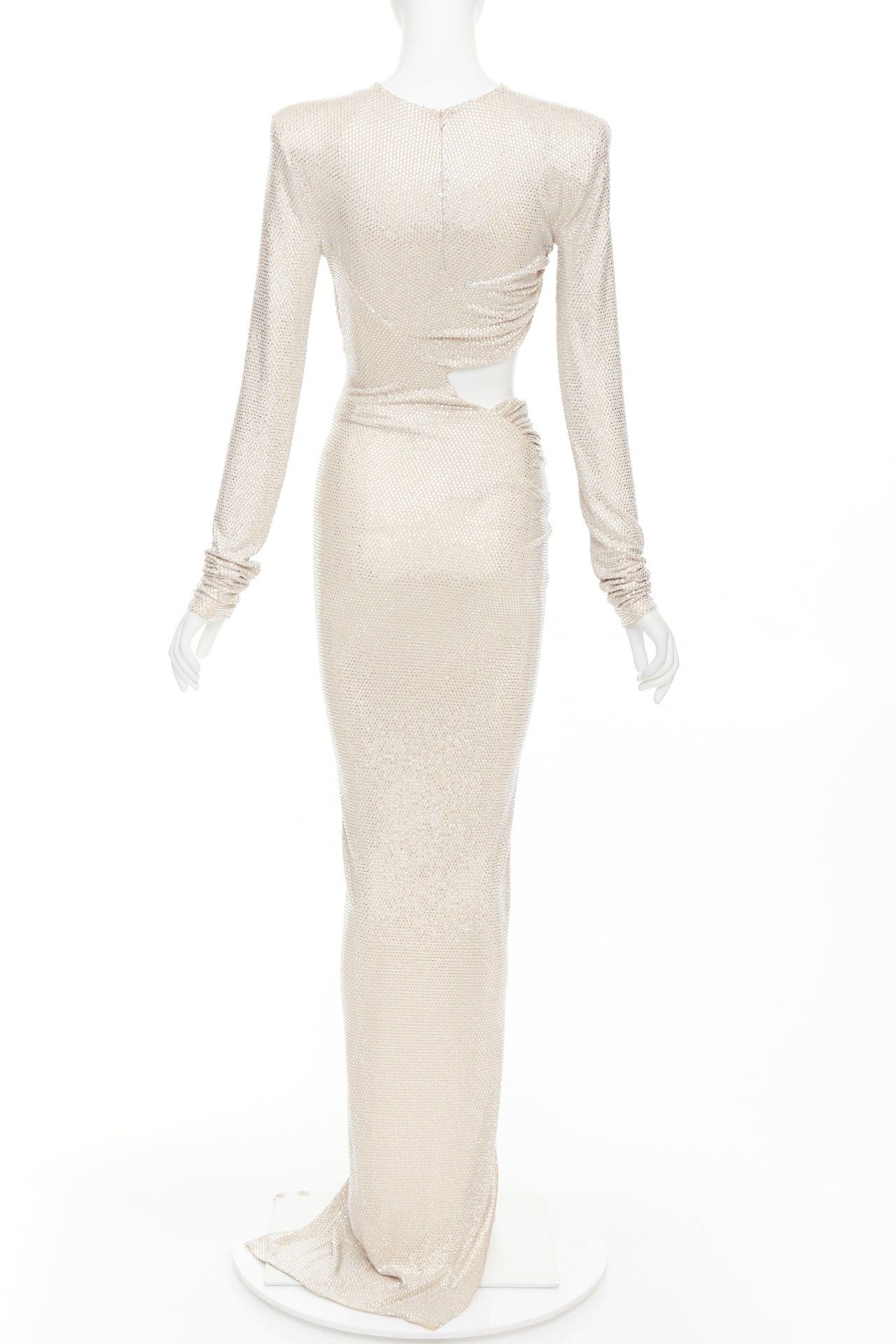 Alexandre Vauthier ALEXANDRE VAUTHIER 2023 Bridal ivory nude diamond strass crystal cut out draped gown Size S / US 4 / IT 40 - 5 Thumbnail